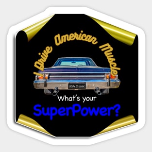 Retro Rumble: The Superpower of American Muscle Sticker